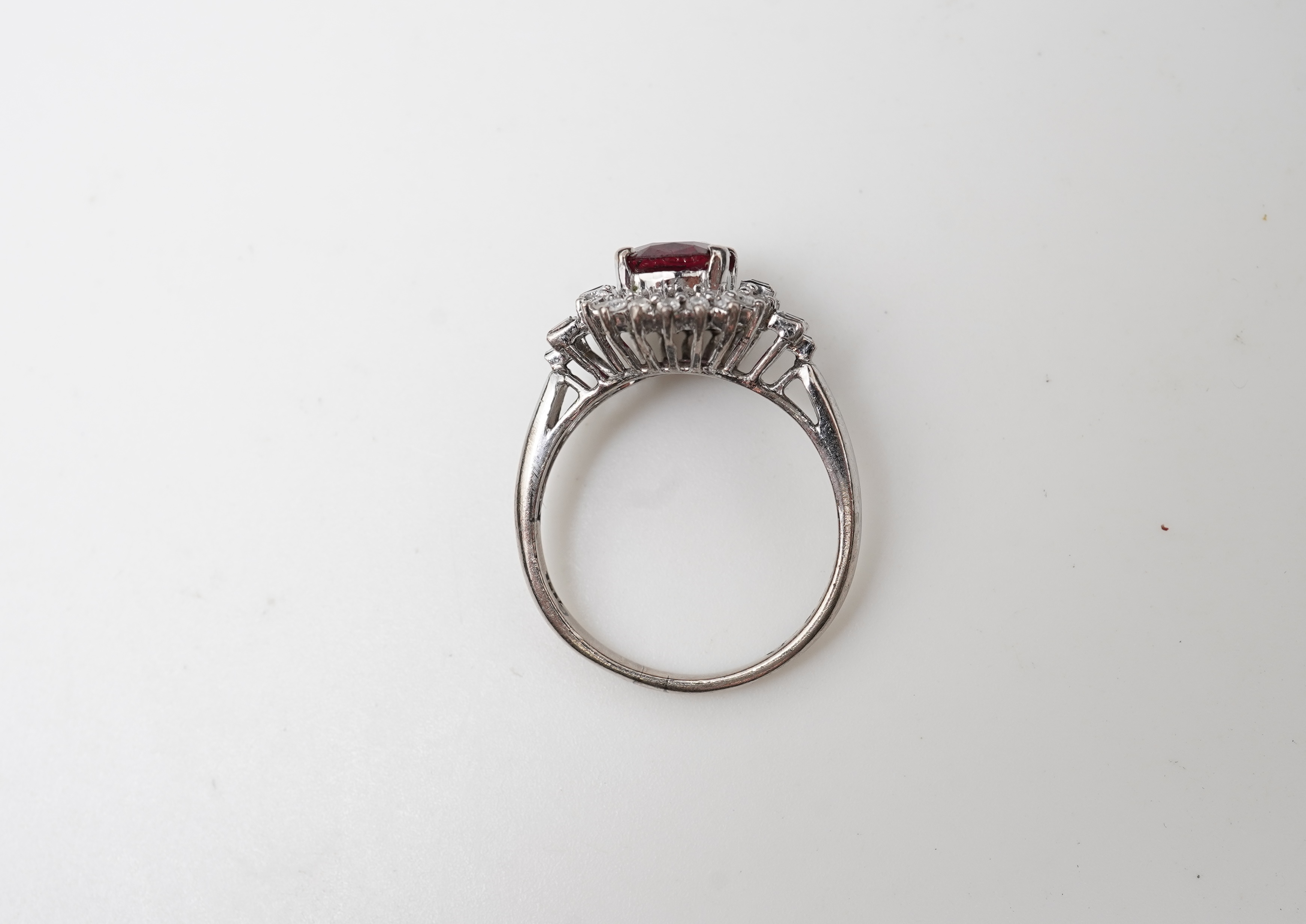 A ruby and diamond ring